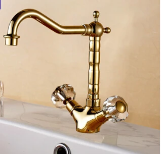 Retro Golden Basin Faucet Bathroom Crystal Double Handle Basin Mixer Sink faucet Tap Noble Gorgeous Swivel Basin Sink Faucet
Retro Golden Basin Faucet Bathroom Crystal Double Handle Basin Mixer Sink faucet Tap Noble Gorgeous Swivel Basin Sink Faucet