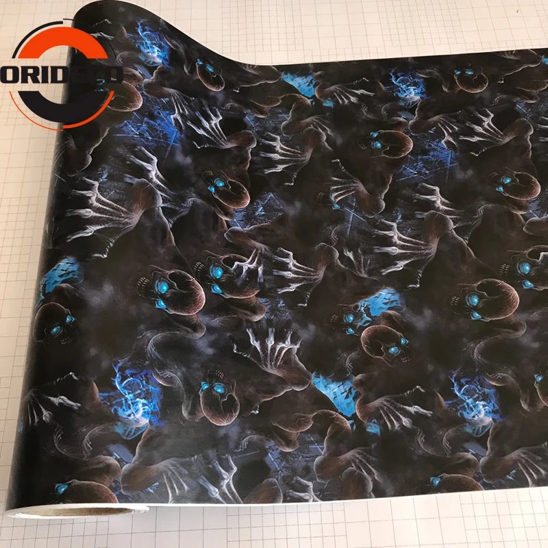 BLUE EYE SKULL sticker bomb car camo vinyl 6