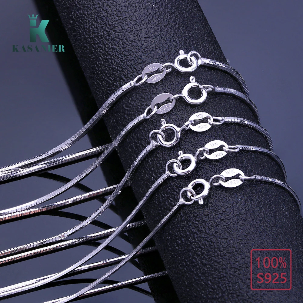 More Sizes Available Real 925 Sterling Silver Necklaces Snake Chains Chain Necklace Women Boys Girls Thin Fine Jewelry wholesale
More Sizes Available Real 925 Sterling Silver Necklaces Snake Chains Chain Necklace Women Boys Girls Thin Fine Jewelry wholesale