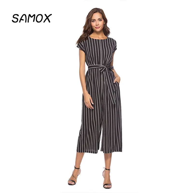 JSMY Summer Sexy Striped Wide Leg straight Jumpsuit Calf-length Trousers
JSMY Summer Sexy Striped Wide Leg straight Jumpsuit Calf-length Trousers