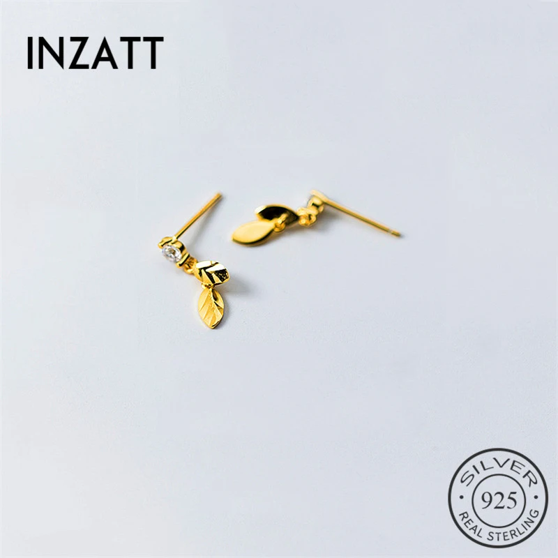 INZATT Sweet fresh Leaf Zircon Drop Earrings 2018 Fashion 925 Sterling Silver Gold Color pendientes Mujer Moda Romantic Gift
INZATT Sweet fresh Leaf Zircon Drop Earrings 2018 Fashion 925 Sterling Silver Gold Color pendientes Mujer Moda Romantic Gift