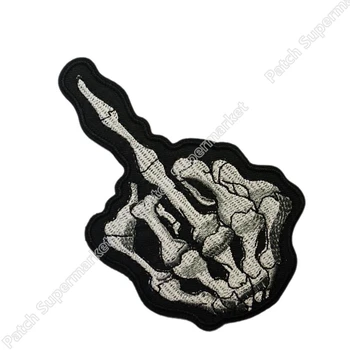 SKELETON BONE MIDDLE FINGER Biker Punk Iron On Chopper Patch Biker Vest wholesale X'mas gift 12.5cm*7.5cm
SKELETON BONE MIDDLE FINGER Biker Punk Iron On Chopper Patch Biker Vest wholesale X'mas gift 12.5cm*7.5cm