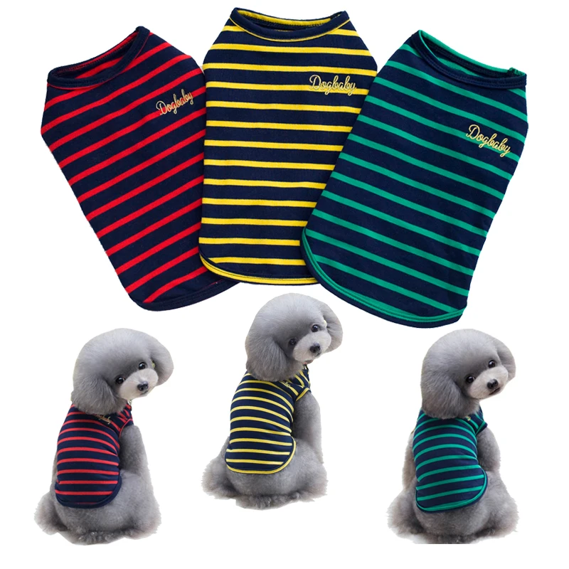 Summer Pet Dog Clothes for Small Dogs Soft Cotton Puppy Cat Vest Tshirt Chihuahua Yorkshire Pug Shirts Striped Pets Dog Clothing
Summer Pet Dog Clothes for Small Dogs Soft Cotton Puppy Cat Vest Tshirt Chihuahua Yorkshire Pug Shirts Striped Pets Dog Clothing