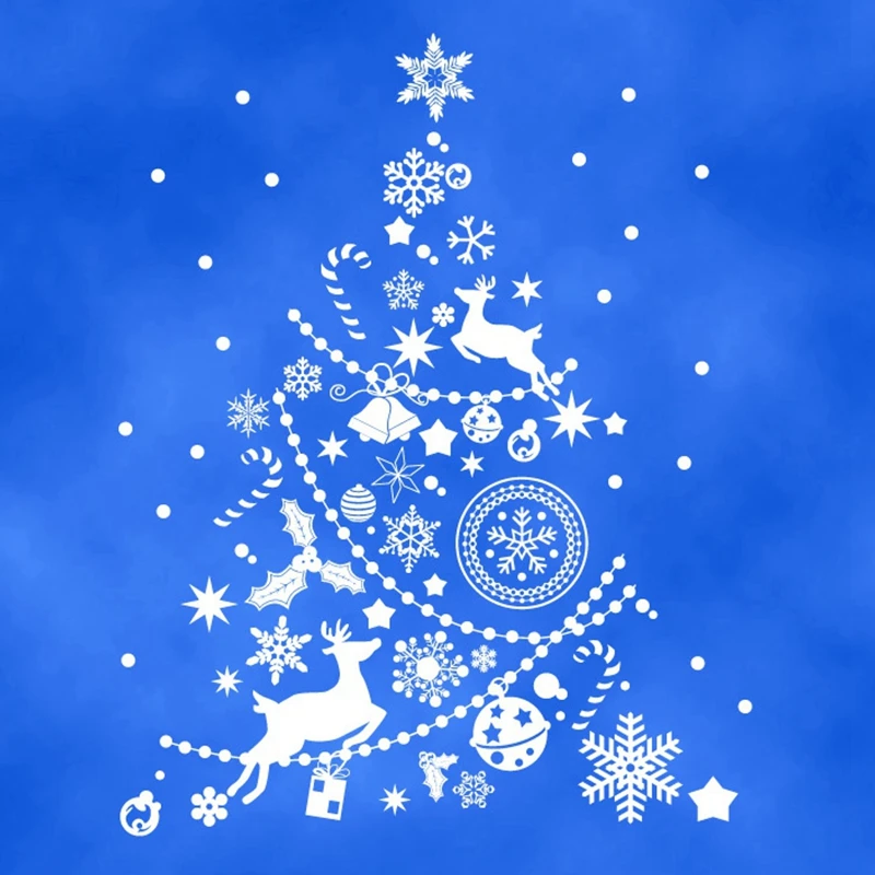 Christmas Decal Posters Vinyl Wall Decals Parede Decor Mural Large Glass Window Home Shop Decoration X mas | Дом и сад