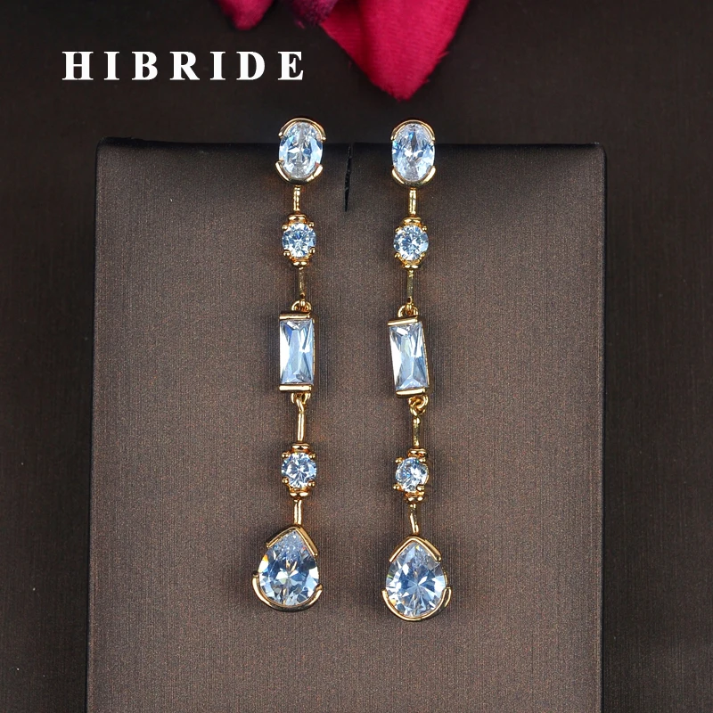 HIBRIDE Luxury Clear Full Cubic Zirconia Pear Cut Drop Earrings Jewelry Fashion Pendientes mujer moda Brincos Wholesale E-764
HIBRIDE Luxury Clear Full Cubic Zirconia Pear Cut Drop Earrings Jewelry Fashion Pendientes mujer moda Brincos Wholesale E-764