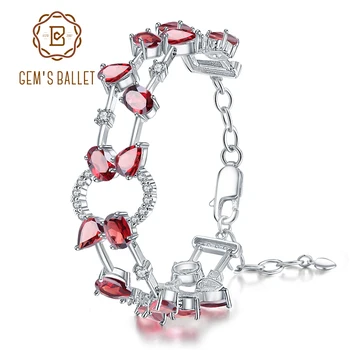 GEM'S BALLET 14.74Ct Natural Red Garnet Gemstone Link Bracelet 925 Sterling Silver Bracelets & Bangles for Women Fine Jewelry
GEM'S BALLET 14.74Ct Natural Red Garnet Gemstone Link Bracelet 925 Sterling Silver Bracelets & Bangles for Women Fine Jewelry