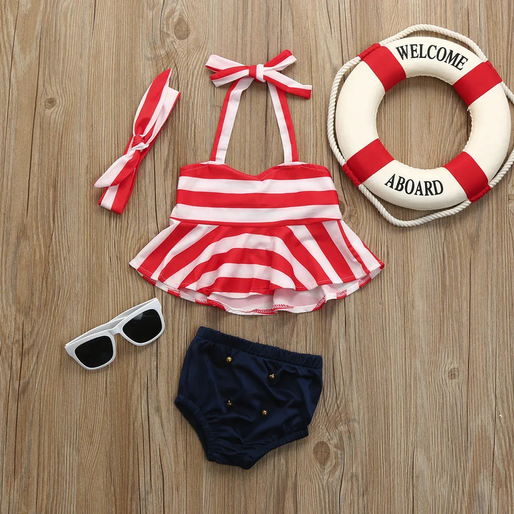2pcs Infant Baby Girl Swimwear Striped Bandage Swimsuit Bathing Suit Bikini Set Outfits With 1PC Headband AP2
2pcs Infant Baby Girl Swimwear Striped Bandage Swimsuit Bathing Suit Bikini Set Outfits With 1PC Headband AP2