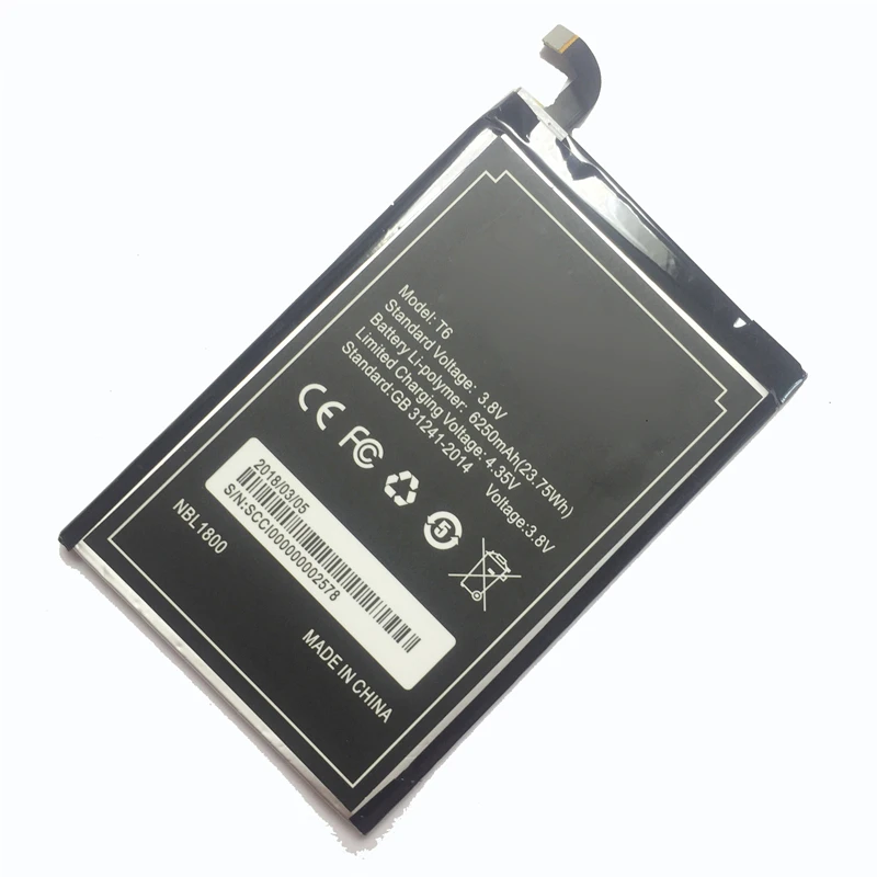YKaiserin Large Capacity 6250mAh Lithium Polymer Battery T6 For DOOGEE T6 PRO Mobile Phone Batteries
YKaiserin Large Capacity 6250mAh Lithium Polymer Battery T6 For DOOGEE T6 PRO Mobile Phone Batteries