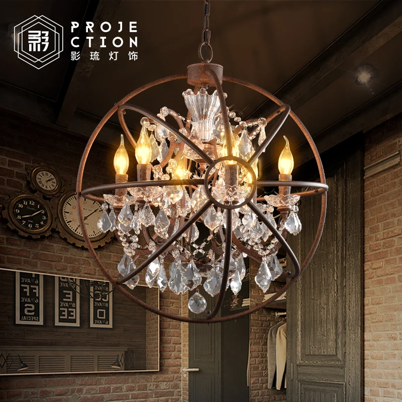 Industrial Retro Style Spherical Black Wrought Iron Crystal Pendant Lamp Scandinavian lustre pendente
Industrial Retro Style Spherical Black Wrought Iron Crystal Pendant Lamp Scandinavian lustre pendente