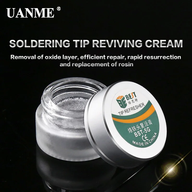 UANME BST-5G Soldering Tips Tinner Refresher Soldering Iron Oxide Paste for Solder Iron Tip Head Resurrection Soldering Acessory
UANME BST-5G Soldering Tips Tinner Refresher Soldering Iron Oxide Paste for Solder Iron Tip Head Resurrection Soldering Acessory