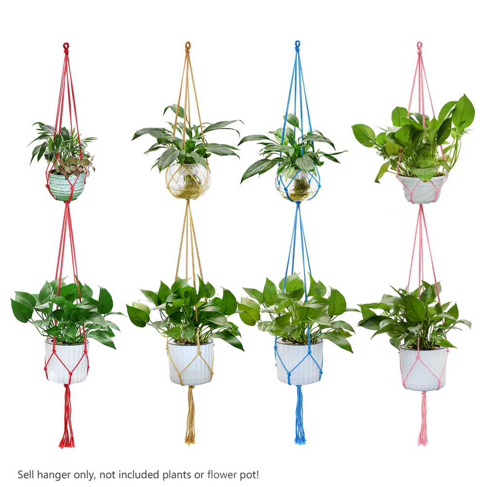 4Pieces Pure Cotton Colored Balcony Plant Hangers Handmade Knitted Rope Flower Pots Holder Indoor Outdoor Home And Garden Decors
4Pieces Pure Cotton Colored Balcony Plant Hangers Handmade Knitted Rope Flower Pots Holder Indoor Outdoor Home And Garden Decors