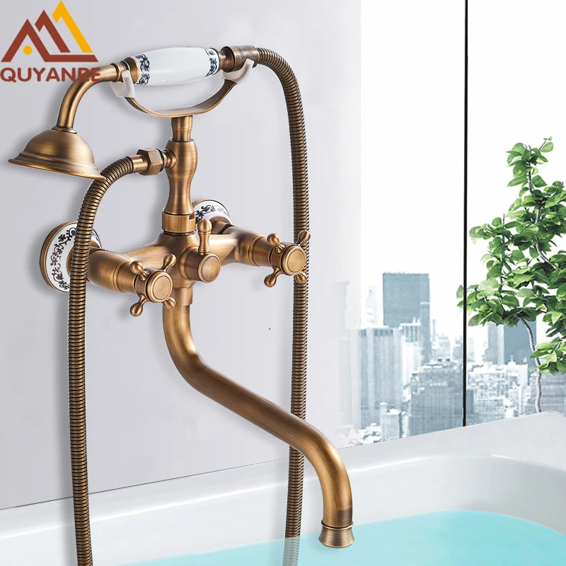 Quyanre Antique Brass Bathtub Shower Faucet Wall Mount Bath Shower Mixer Tap 30cm Spout 360 Rotation Dual Knobs Mixer Tap Shower
Quyanre Antique Brass Bathtub Shower Faucet Wall Mount Bath Shower Mixer Tap 30cm Spout 360 Rotation Dual Knobs Mixer Tap Shower
