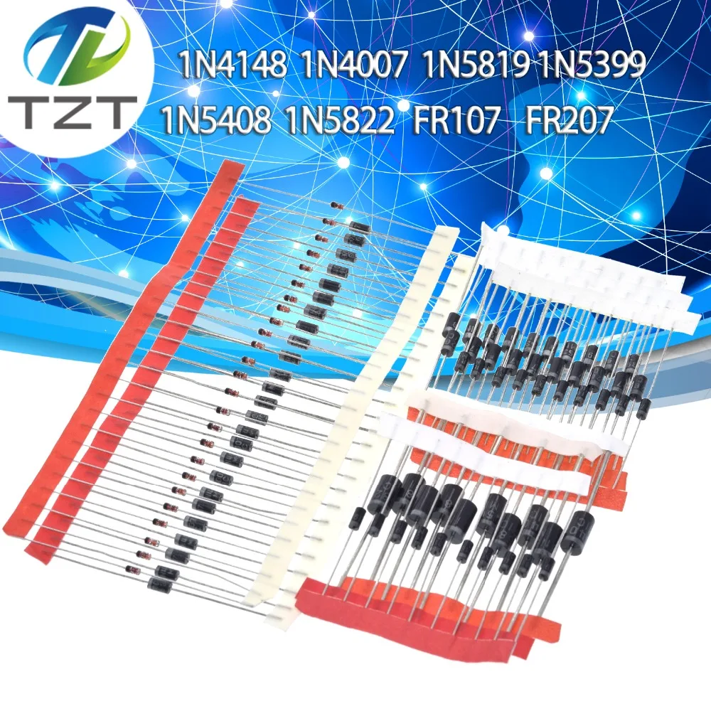Fast Switching Schottky Diode kit set 1N4148 1N4007 1N5819 1N5399 1N5408 1N5822 FR107 FR207,8values=100pcs,Electronic Components
Fast Switching Schottky Diode kit set 1N4148 1N4007 1N5819 1N5399 1N5408 1N5822 FR107 FR207,8values=100pcs,Electronic Components