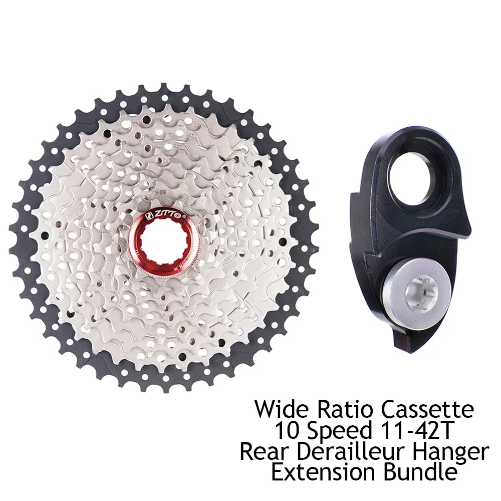 ZTTO 10 Speed 10S 11-42T Wide Ratio MTB Mountain Bike Bicycle Parts Cassette Sprockets and Rear Hanger Extension Bundle
ZTTO 10 Speed 10S 11-42T Wide Ratio MTB Mountain Bike Bicycle Parts Cassette Sprockets and Rear Hanger Extension Bundle