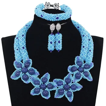 Latest Blue African Beads Jewelry Sets Handmade Flowers Women Wedding Jewelry sets For Party Bridesmaid Gift Free Shipping WE136
Latest Blue African Beads Jewelry Sets Handmade Flowers Women Wedding Jewelry sets For Party Bridesmaid Gift Free Shipping WE136