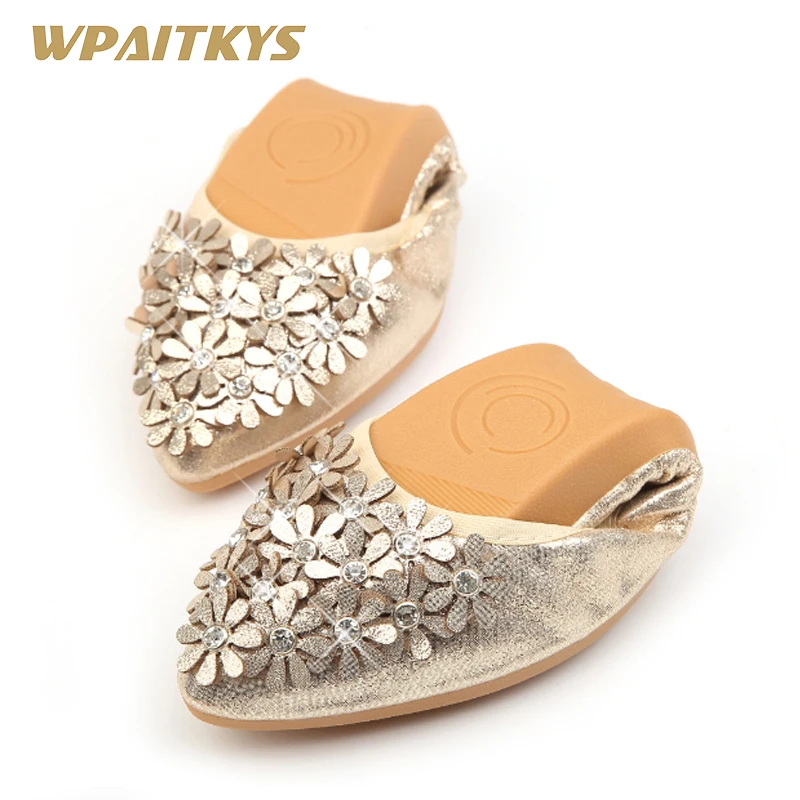 Golden Silver Crystal Flat Shoes Woman Fashion Sequined Cloth Casual Rhinestone Folding Large Size Ballet Dance Shoes Female
Golden Silver Crystal Flat Shoes Woman Fashion Sequined Cloth Casual Rhinestone Folding Large Size Ballet Dance Shoes Female