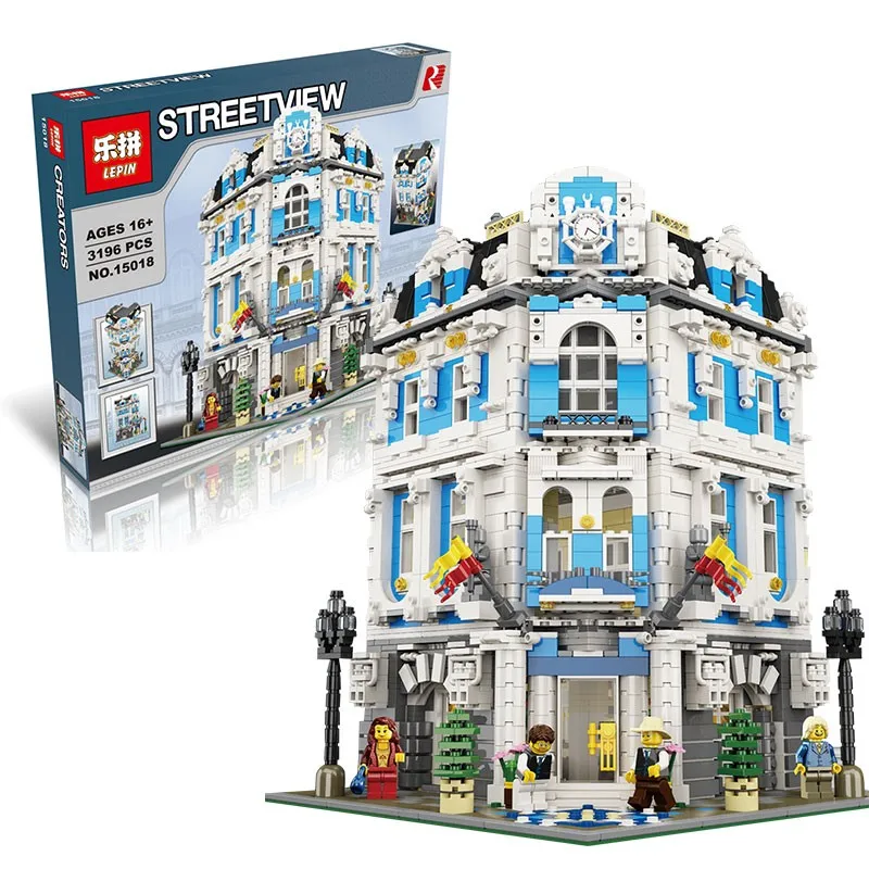 

LEPIN 15018 3196pcs MOC City Series The Sunshine Hotel Set Building Blocks Bricks Educational Toys DIY Children Day's Gift