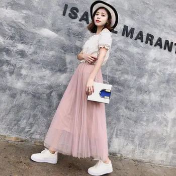 New Fashion Women's Flowy Pleated Tulle Skirts Ankle Length Midi A Line Elastic Waist Party Mesh Skirts Women Long Skirts W2
New Fashion Women's Flowy Pleated Tulle Skirts Ankle Length Midi A Line Elastic Waist Party Mesh Skirts Women Long Skirts W2