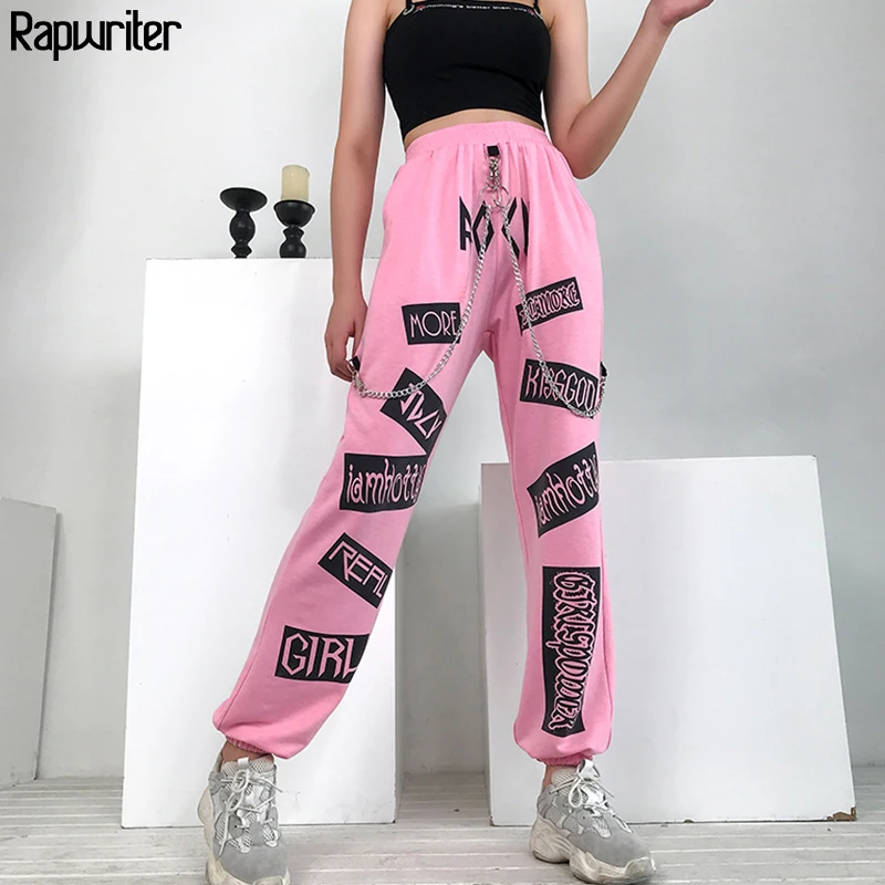 Rapwriter Punk Style Chain Patchwork High Waist Panelled Letter Pants Women 2019 Autumn Casual Cargo Jogger Women Pants Bottom
Rapwriter Punk Style Chain Patchwork High Waist Panelled Letter Pants Women 2019 Autumn Casual Cargo Jogger Women Pants Bottom