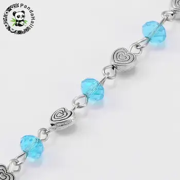 6mm Handmade Abacus Glass Beads Chains for Necklaces Bracelets Making, with Tibetan Style Alloy Heart Links and Iron Eyepins,
6mm Handmade Abacus Glass Beads Chains for Necklaces Bracelets Making, with Tibetan Style Alloy Heart Links and Iron Eyepins,