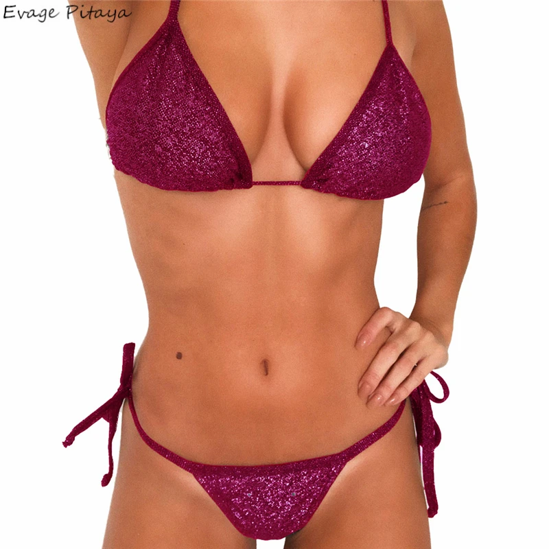 Evage pitaya bikinis 2019 mujer bathing suit women biquinis feminino Backless removable Halter thong String V neck shiny bikini
Evage pitaya bikinis 2019 mujer bathing suit women biquinis feminino Backless removable Halter thong String V neck shiny bikini