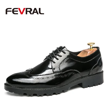 FEVRAL Brand Patent Leather Business Men Dress Shoes Fashion Retro Oxford Shoes For Men Office Work Flat Formal Shoes Size 38~47
FEVRAL Brand Patent Leather Business Men Dress Shoes Fashion Retro Oxford Shoes For Men Office Work Flat Formal Shoes Size 38~47