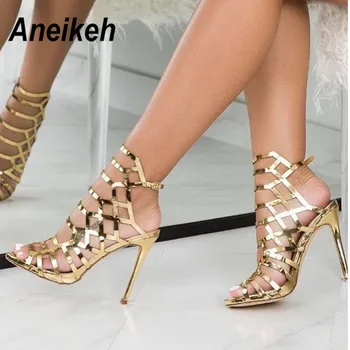 Aneikeh 2019 Summer Women Sandals High Heels Hollow Out Gladiator Sandals Patent Leather Golden Party Shoes Dropshipping
Aneikeh 2019 Summer Women Sandals High Heels Hollow Out Gladiator Sandals Patent Leather Golden Party Shoes Dropshipping