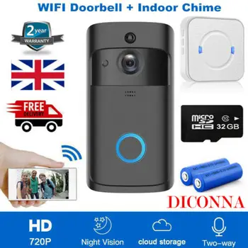 Smart WiFi Doorbell Camera Video Wireless Remote Door Bell CCTV Chime Phone APP 
Smart WiFi Doorbell Camera Video Wireless Remote Door Bell CCTV Chime Phone APP