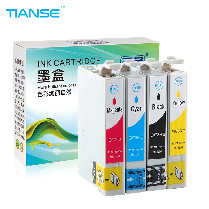 

TIANSE T0731 T0734 73N Ink Cartridge For Epson CX3900 CX7300 CX8300 TX210 C79 C90 CX3905 CX4900 CX4905 CX5500 CX5600 Printer