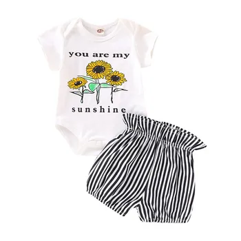 Summer Baby Girls Clothes Set Lovely Sunshine Sunflower Romper Tops Shorts 2PCS Clothing Set
Summer Baby Girls Clothes Set Lovely Sunshine Sunflower Romper Tops Shorts 2PCS Clothing Set