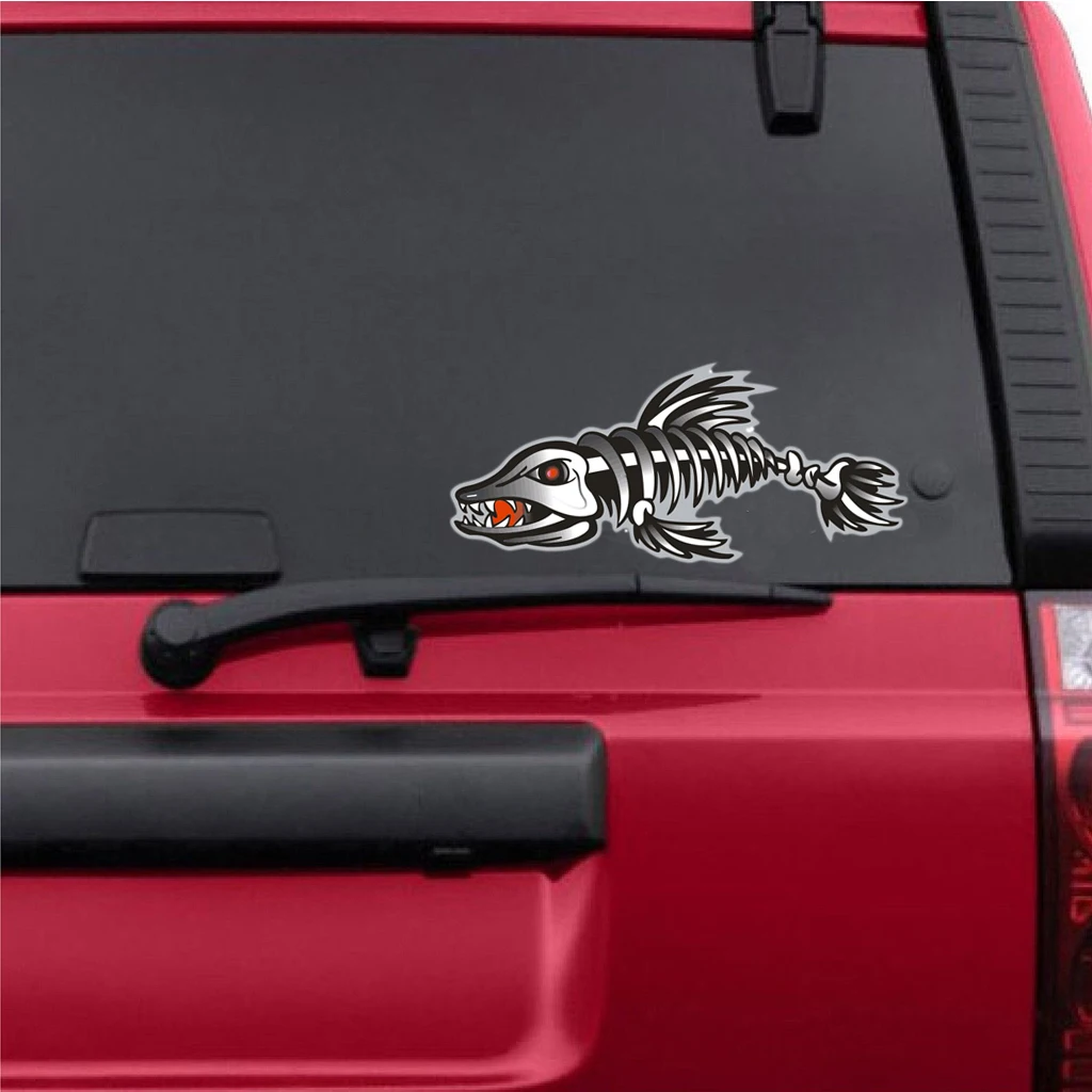 4 Pieces / Set Vinyl Shark Mouth Fish Bone Kayak Dinghy Fishing Boat Decals Car Bumper Wall Funny Stickers Vinyl