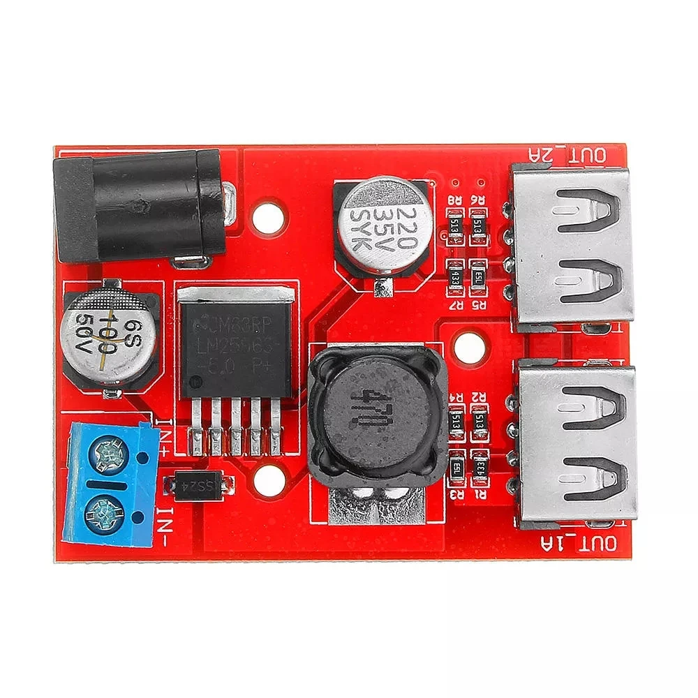LM2596S Dual USB Port 9V/12V/24V/36V to 5V DC-DC Step Down Buck Car Charger Solar 3A Power Supply Module
LM2596S Dual USB Port 9V/12V/24V/36V to 5V DC-DC Step Down Buck Car Charger Solar 3A Power Supply Module