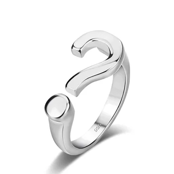 Fashion women sterling silver ring.Personality question mark ring can be adjusted.Solid 925 silver ring.Charming lady jewelry 
Fashion women sterling silver ring.Personality question mark ring can be adjusted.Solid 925 silver ring.Charming lady jewelry