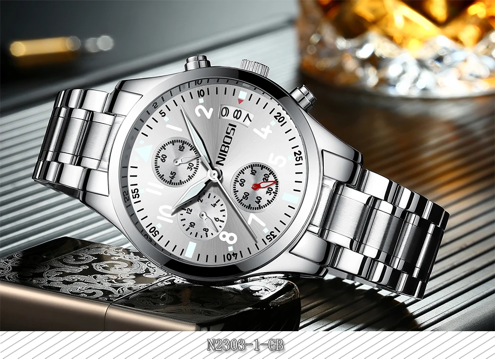 Relogio Masculino NIBOSI Mens Watches Top Brand Luxury Famous Brand Watch Men Waterproof Stainless Steel Sport Watch For Men (38)