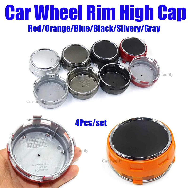

4pcs 75mm blue/red/black/silvery/gary/orange Car Wheel Center cap auto wheel hub cap for benz A B C E S GLK CLA GLC GLE AMG