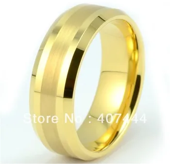 Free Shipping USA Hot Selling New 8MM Tungsten Carbide Yellow Gold Color Brushed Center Beveled Mens/Women Wedding Band Ring
Free Shipping USA Hot Selling New 8MM Tungsten Carbide Yellow Gold Color Brushed Center Beveled Mens/Women Wedding Band Ring