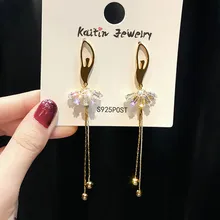 מקסים נצנצים בלרינה עגיל בלט ילדה Eardrop גדילים מעודן פיות נשי ארוך Eardrop תכשיטים VL(China)