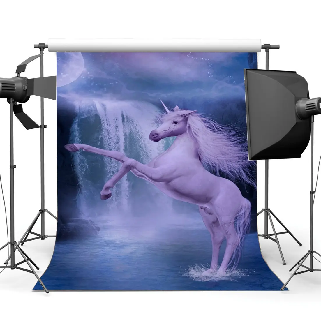 Happy Birthday Unicorn Backdrop Fairytale Waterfall Shining Moon Night Twinkle Stars Pool Cliff Background
Happy Birthday Unicorn Backdrop Fairytale Waterfall Shining Moon Night Twinkle Stars Pool Cliff Background