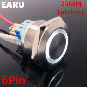 1pc 6Pin 25mm Metal Stainless Steel Waterproof Latching Doorebll Bell Horn LED Push Button Switch Car Auto Engine Start PC Power
1pc 6Pin 25mm Metal Stainless Steel Waterproof Latching Doorebll Bell Horn LED Push Button Switch Car Auto Engine Start PC Power