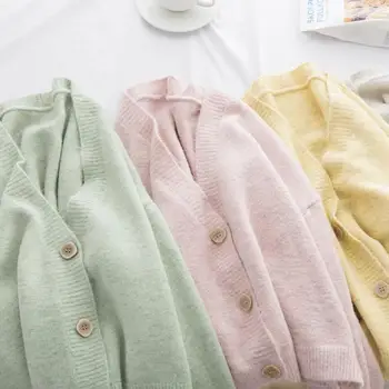 Autumn Sweater Cardigan Women Korean Solid Long Sleeve Single Breasted Knit Cardigan Casual Pocket ladies V-Neck Sweater Outwear
Autumn Sweater Cardigan Women Korean Solid Long Sleeve Single Breasted Knit Cardigan Casual Pocket ladies V-Neck Sweater Outwear