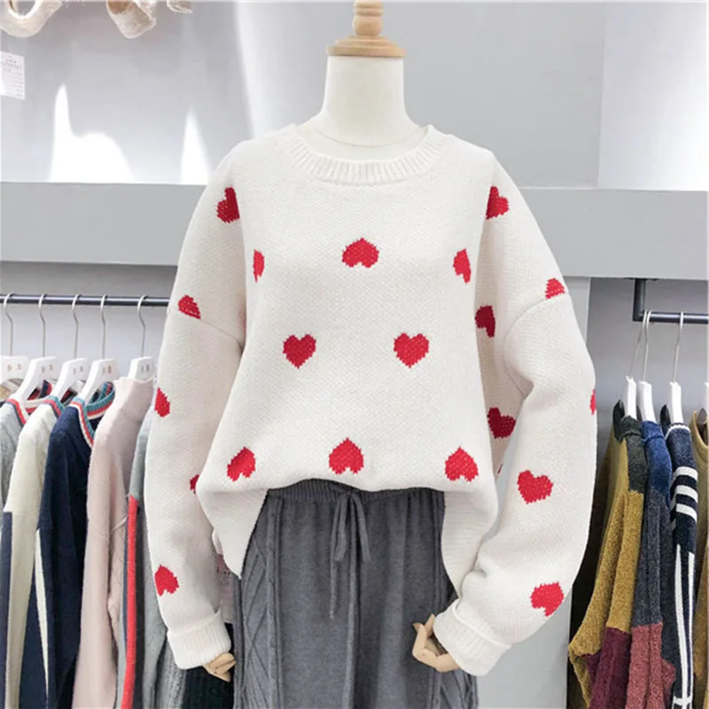 Red Sweet Sweater for Christmas Women Fashion Clothes Korean Style Ladies 2018 Autumn Casual Patchwork Color Sweater cheap Gift
Red Sweet Sweater for Christmas Women Fashion Clothes Korean Style Ladies 2018 Autumn Casual Patchwork Color Sweater cheap Gift