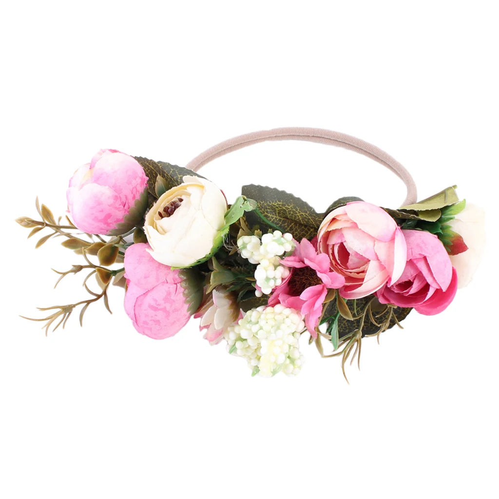 Cute Baby Children Kids Girls Floral Crown Headwear Headband Party Flower Hair Accessory for Travel Party Stage Show Photo Tool