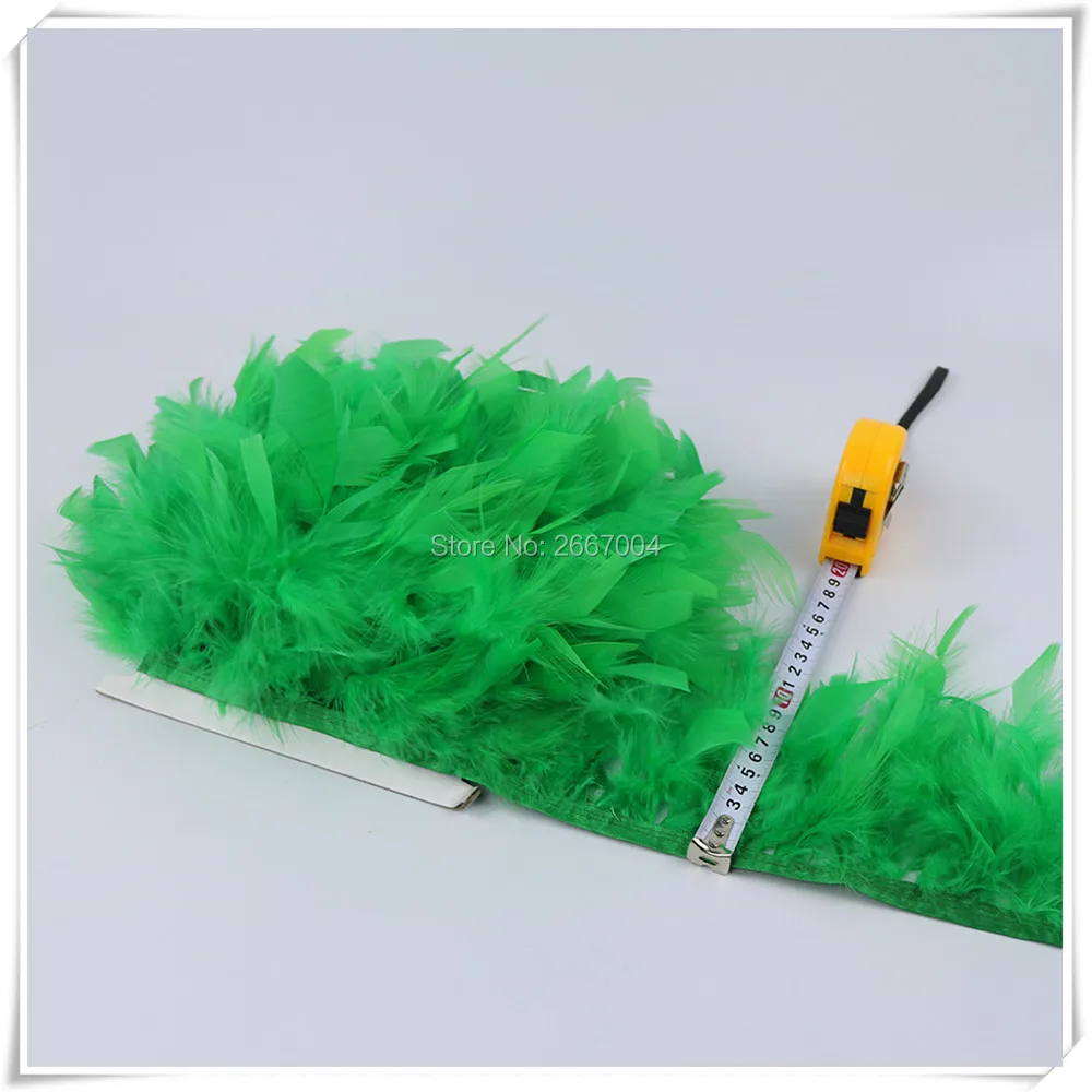 8 grass green chandelle turkey feather trims 5