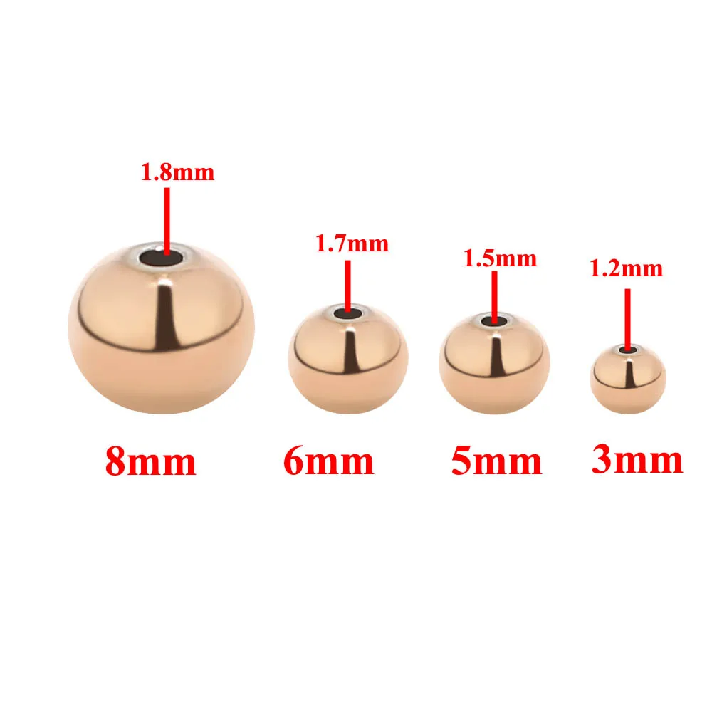 Stainless Steel Round Bead Spacers Rose Gold Craft Findings 3mm/4mm/5mm/6mm/8mm 20pcs/bag
Stainless Steel Round Bead Spacers Rose Gold Craft Findings 3mm/4mm/5mm/6mm/8mm 20pcs/bag