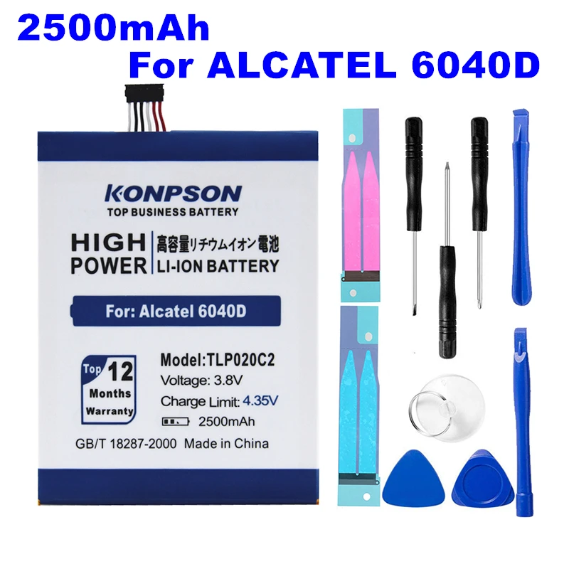 LOSONCOER 2500mAh TLp020C2 Replacement For Alcatel One Touch Idol X 6040D Battery 6040X TCL idol X S950 S950T Mobile Phone
LOSONCOER 2500mAh TLp020C2 Replacement For Alcatel One Touch Idol X 6040D Battery 6040X TCL idol X S950 S950T Mobile Phone