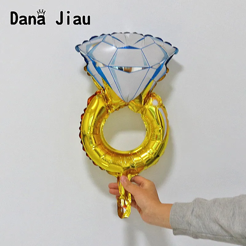 

Diamond Ring Foil Balloons Wedding Marriage Inflatable Decoration Balloon gold Helium Air Ball Birthday Party Toys