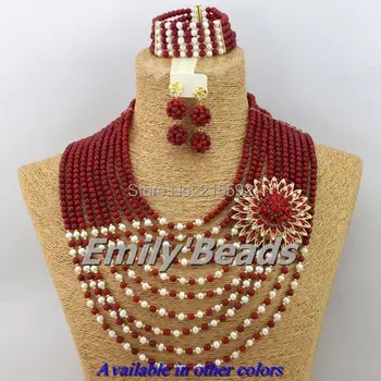 Nigerian Wedding African Coral Beads Bridal Necklace Bracelet Earrings Jewelry Set 10 Layers Red Coral Beads Free Shipping CJ168
Nigerian Wedding African Coral Beads Bridal Necklace Bracelet Earrings Jewelry Set 10 Layers Red Coral Beads Free Shipping CJ168