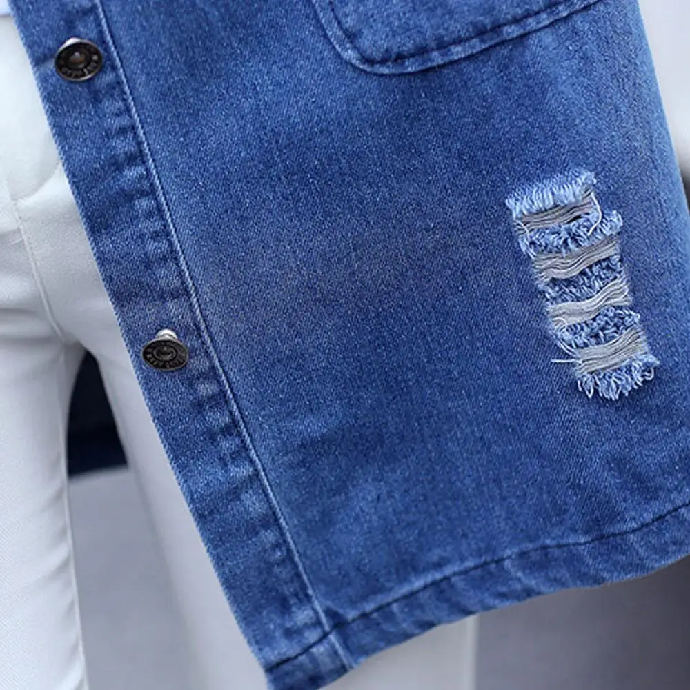 Женская туника свободный хлопчатобумажный топ из денима джинсовая рубашка с