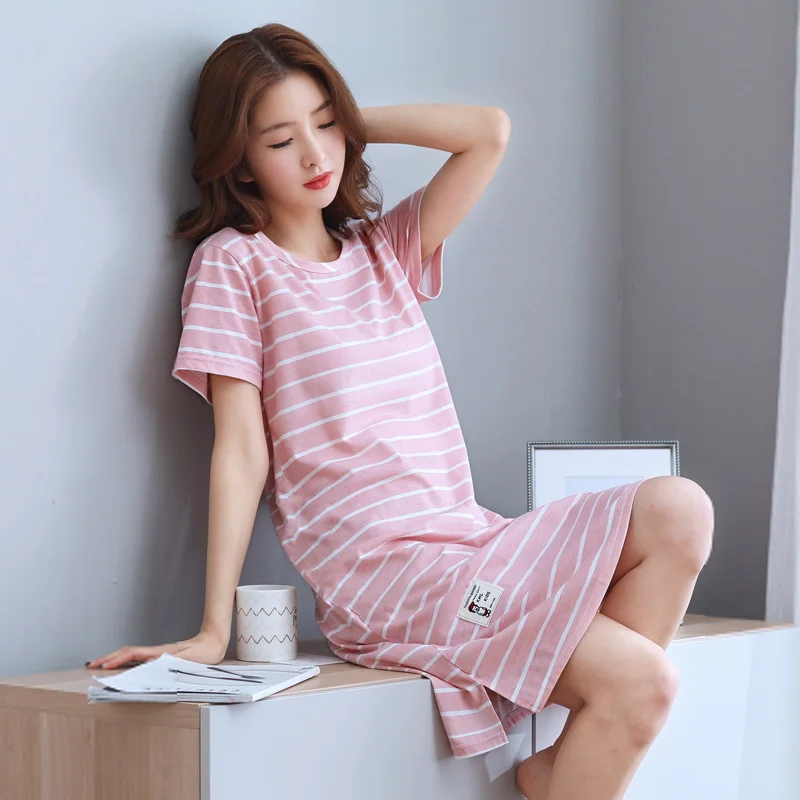 Casual 100% cotton nightgown female summer cartoon women short-sleeve sleepwear o-neck plus size lounge girl sweet Nightdress
Casual 100% cotton nightgown female summer cartoon women short-sleeve sleepwear o-neck plus size lounge girl sweet Nightdress