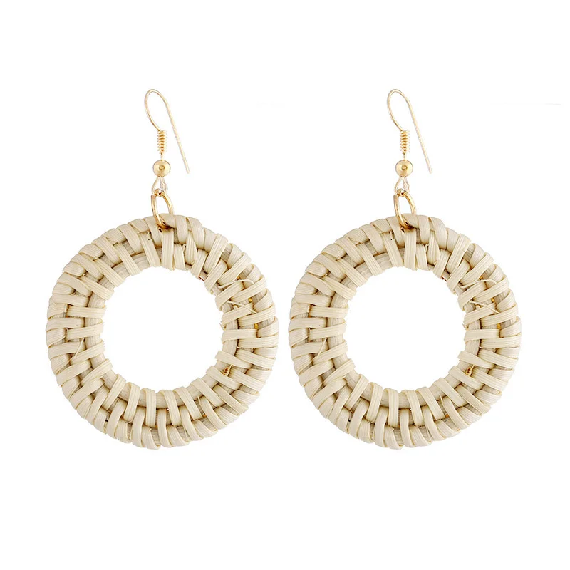 New Korea Handmade Wooden Rattan Knit Vine Geometric Circle Fashion Summer Woman Bamboo Drop Ethnic Straw Circle Rattan Earring
New Korea Handmade Wooden Rattan Knit Vine Geometric Circle Fashion Summer Woman Bamboo Drop Ethnic Straw Circle Rattan Earring